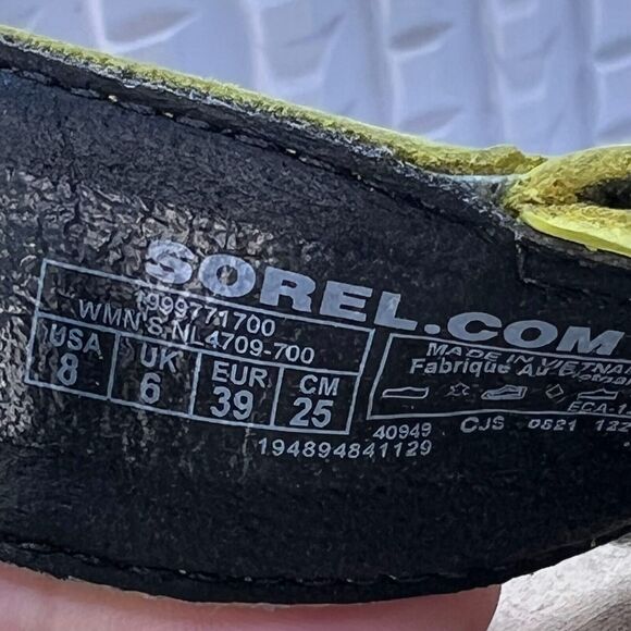 Sorel Roaming Lace Leather Sandals Bolt Green Black Women's 8 NWOB - Picture 9 of 10